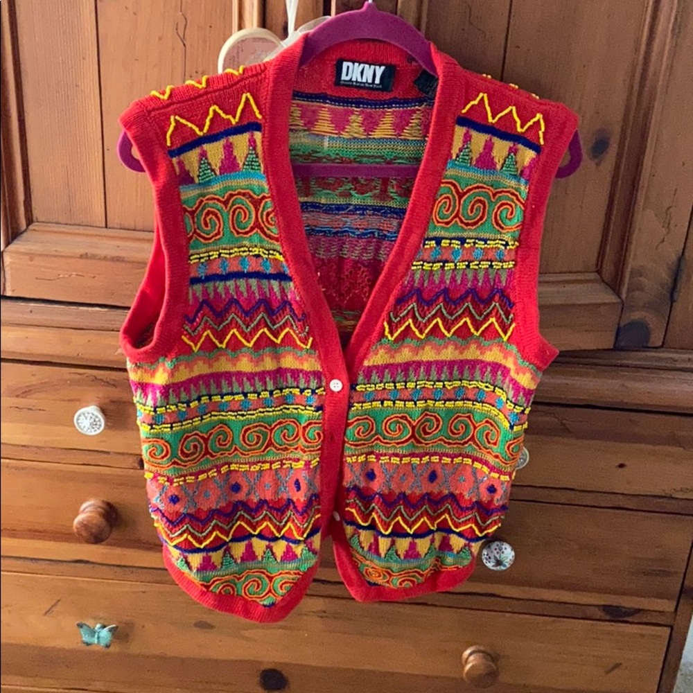 Vintage DKNY beaded vest